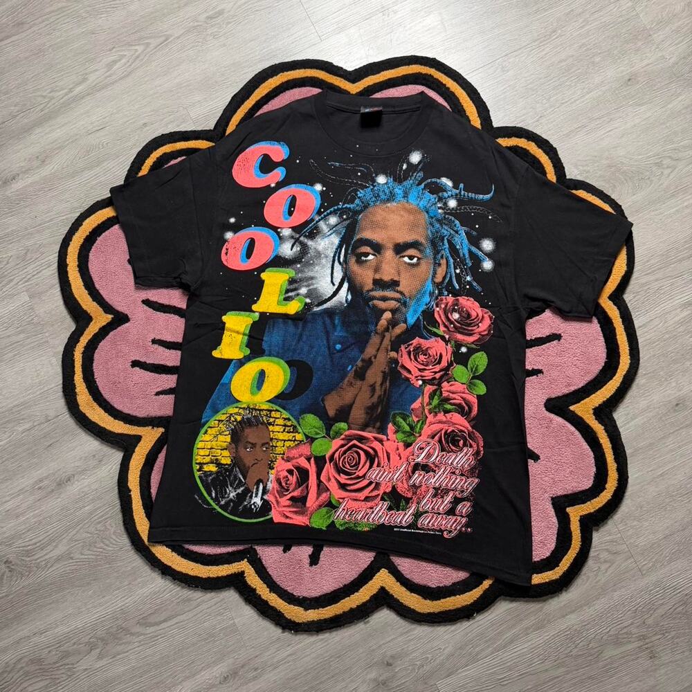 Backstock Co Coolio Gangstas Paradise Double Sided Rap T-shirt Size XL Black